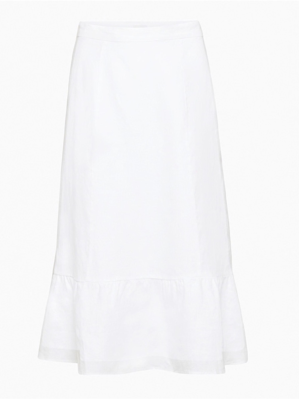 Wilfred White Midi Flounce-Hem Skirt